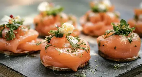 Smoked salmon canapes